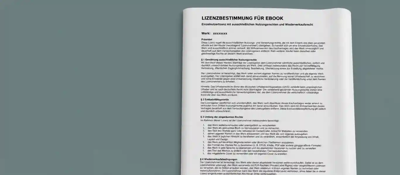 PLR ebook Lizenz erklärt